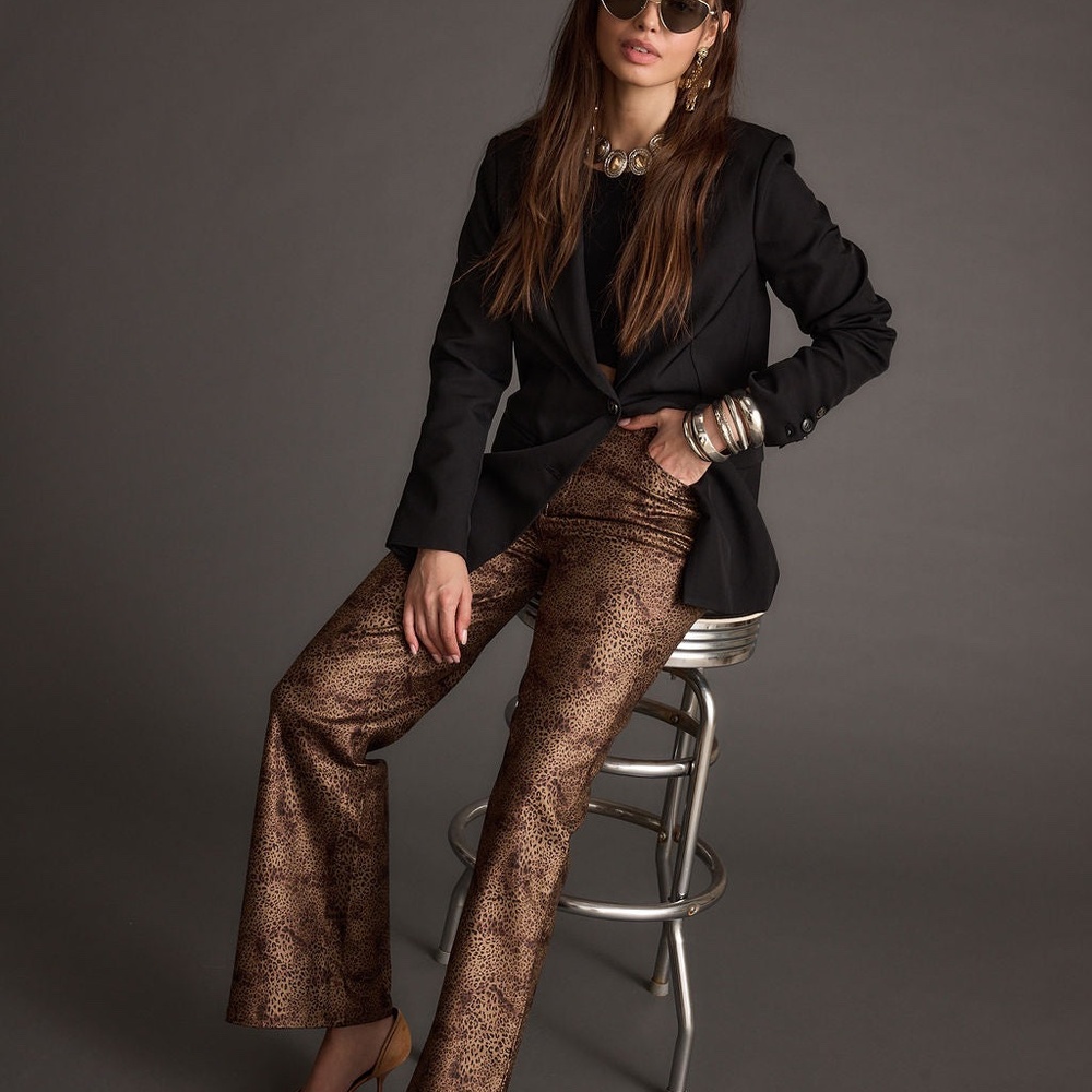 12th Tribe After Hours Coated Leopard Pants Size SS